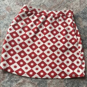 Beach riot XS Red and Cream Diamond-Print Skirt